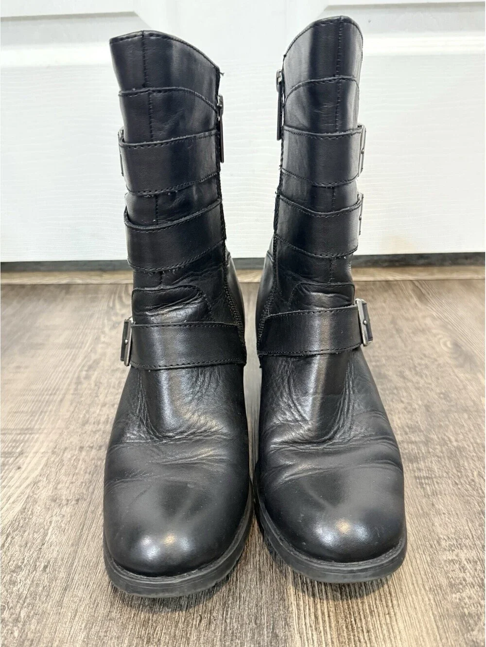 Harley Davidson Womens Leather Boots Shoes Medium Black Holly Sz 6M